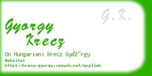 gyorgy krecz business card